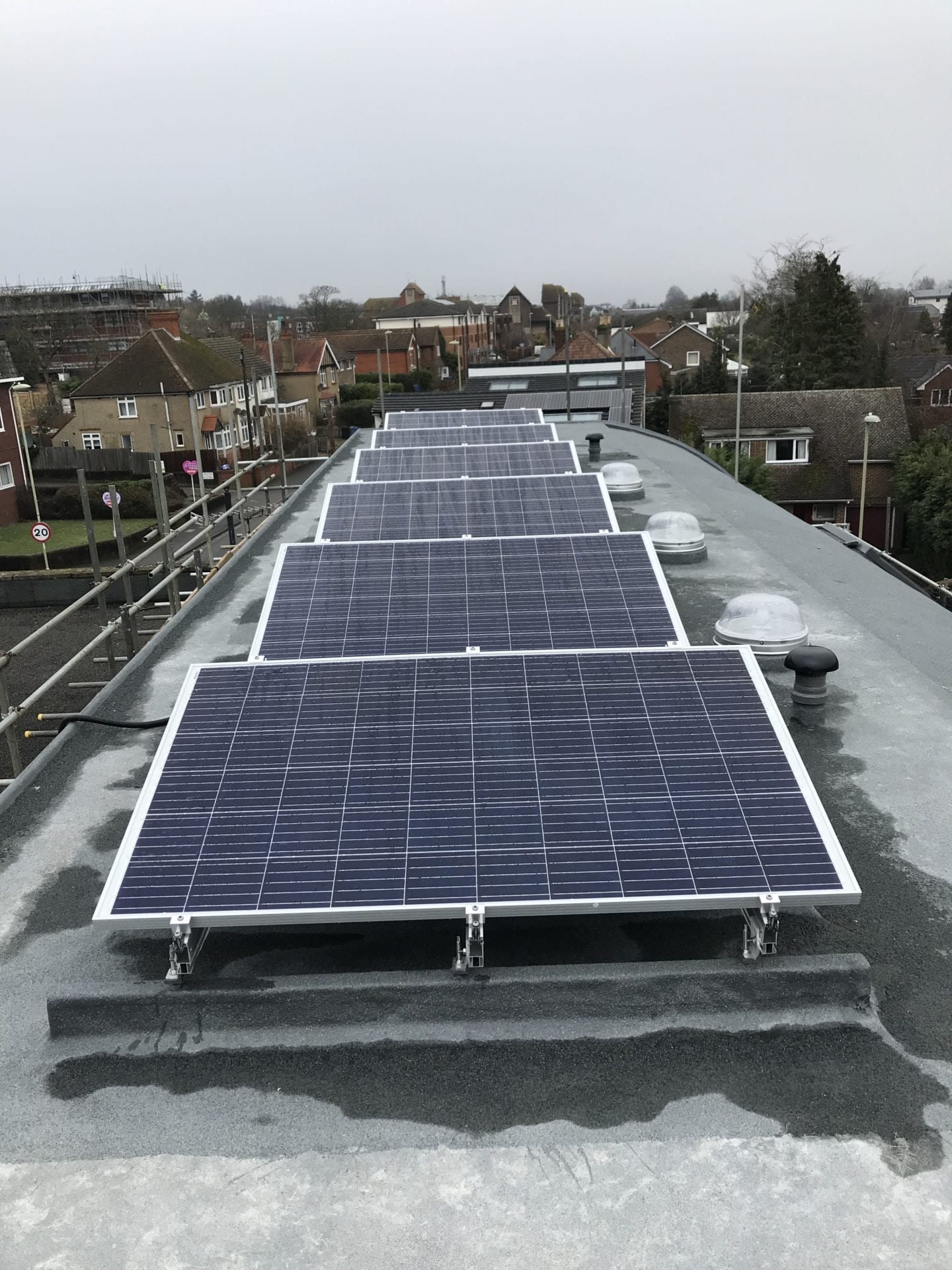 Front view of solar panels installed on Front roof.